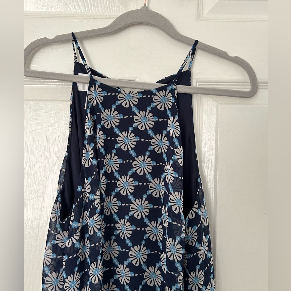 Donna Morgan Navy and White Floral Maxi Dress - Picture 4 of 9